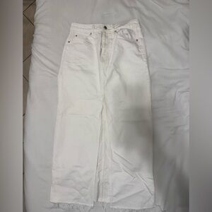 Stradivarius Cream Denim Maxi Skirt